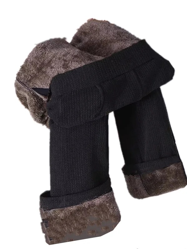 Thiened Lamb Velvet Wide Leg Pants Women's Winter High Waist Slimming Loose Casual Fce Lined Corduroy Straight Leg Trousers