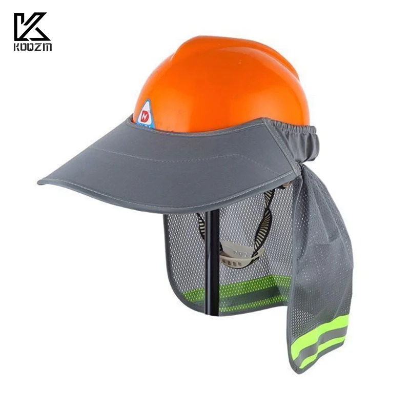 Universal Sunscreen Hat with Reflective Mesh Cap Breathable Anti-UV Beach Cap with Neck Protection Shawl Safety Helmets for Outd