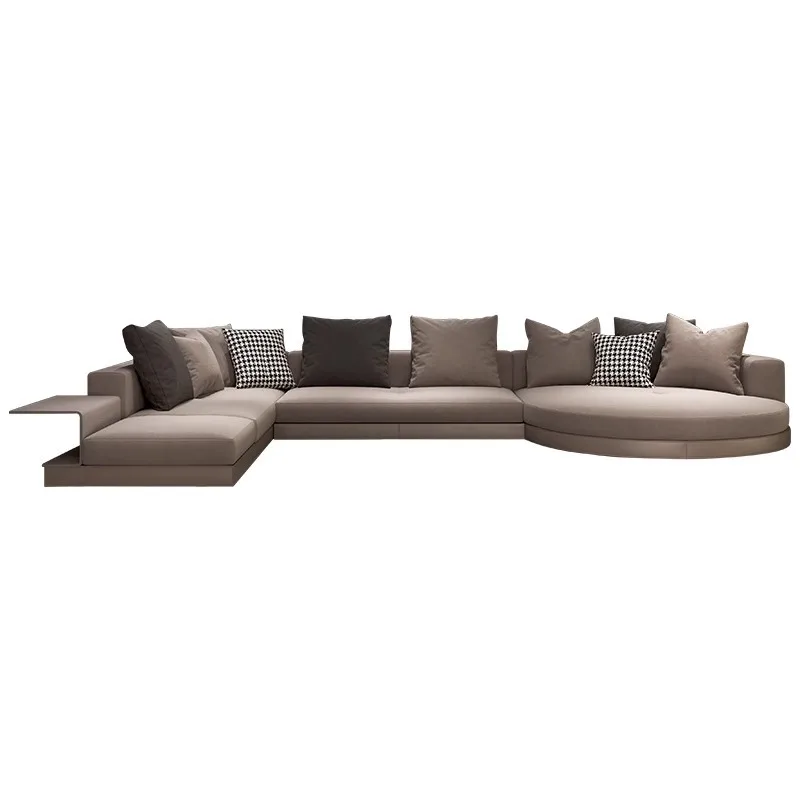

Sofa, Italian, leather, cotton and linen, matte cloth sofa, straight row