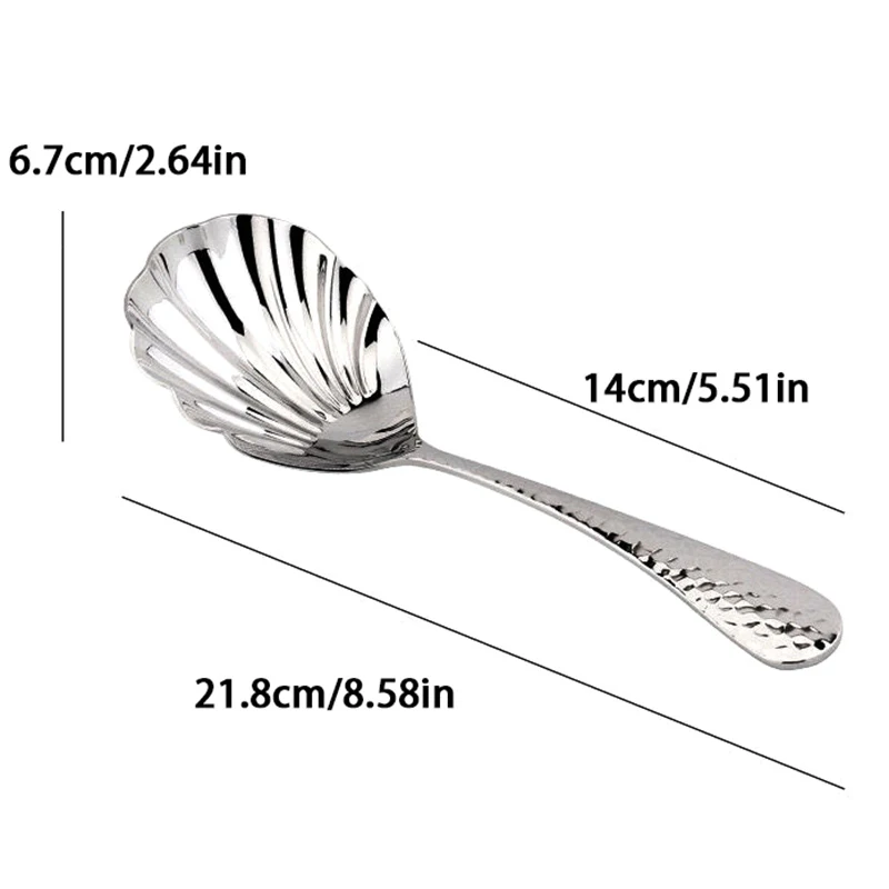 Colher De Aço Inoxidável Com Alça Longa, Forma De Concha, Restaurante Colher De Sobremesa, Colheres De Sorvete, Acessórios De Cozinha, Colher Minúsculo