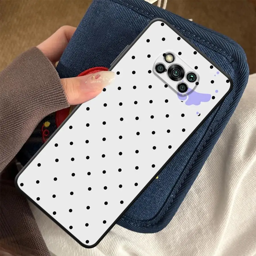 Black Polka Dots Funda Phone Cover Case for Xiaomi Poco F8 F1 C61 C50 M3 M4 M7 C75 F3 M5 X3 X4 X5 X7 Pro C71 view 6