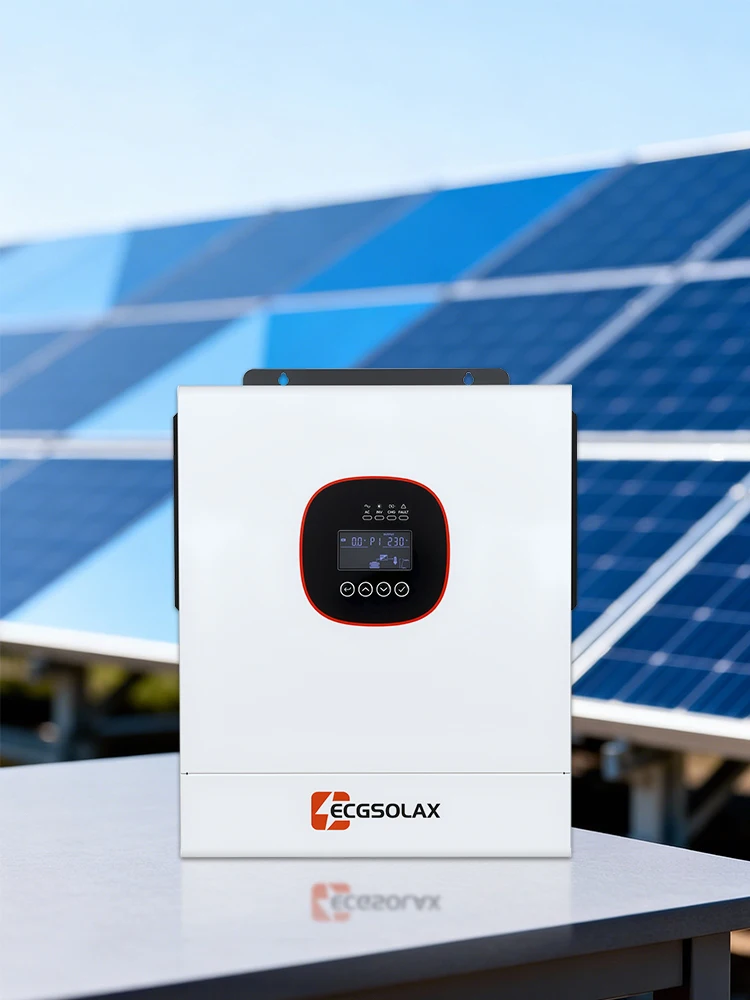 Ecgsolax 12kW Reiner Sinus Hybrid-Solarwechselrichter 48V 230V Off-Grid mit 120A MPPT Solarregler und integriertem