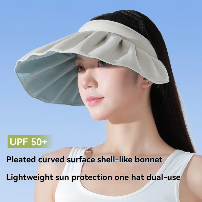 

Солнцезащитная шляпа для женщин с УФ-защитой, складная пляжная шляпа с черной подкладкой и широкими полями, в форме ракушки