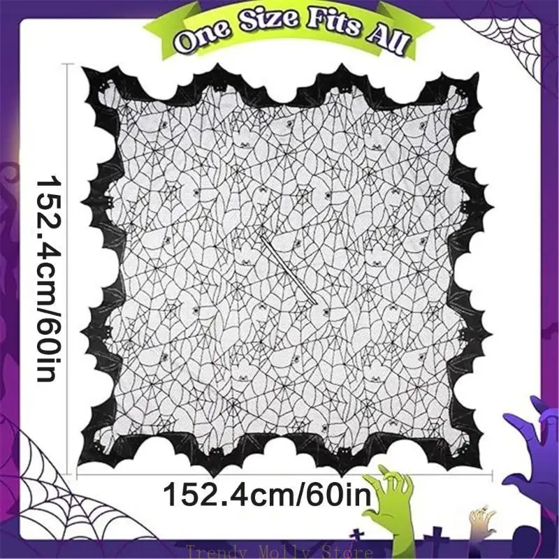 N5KB Halloween Party Shawl for Party Proms for Women and Girls Spiders Long Shawl