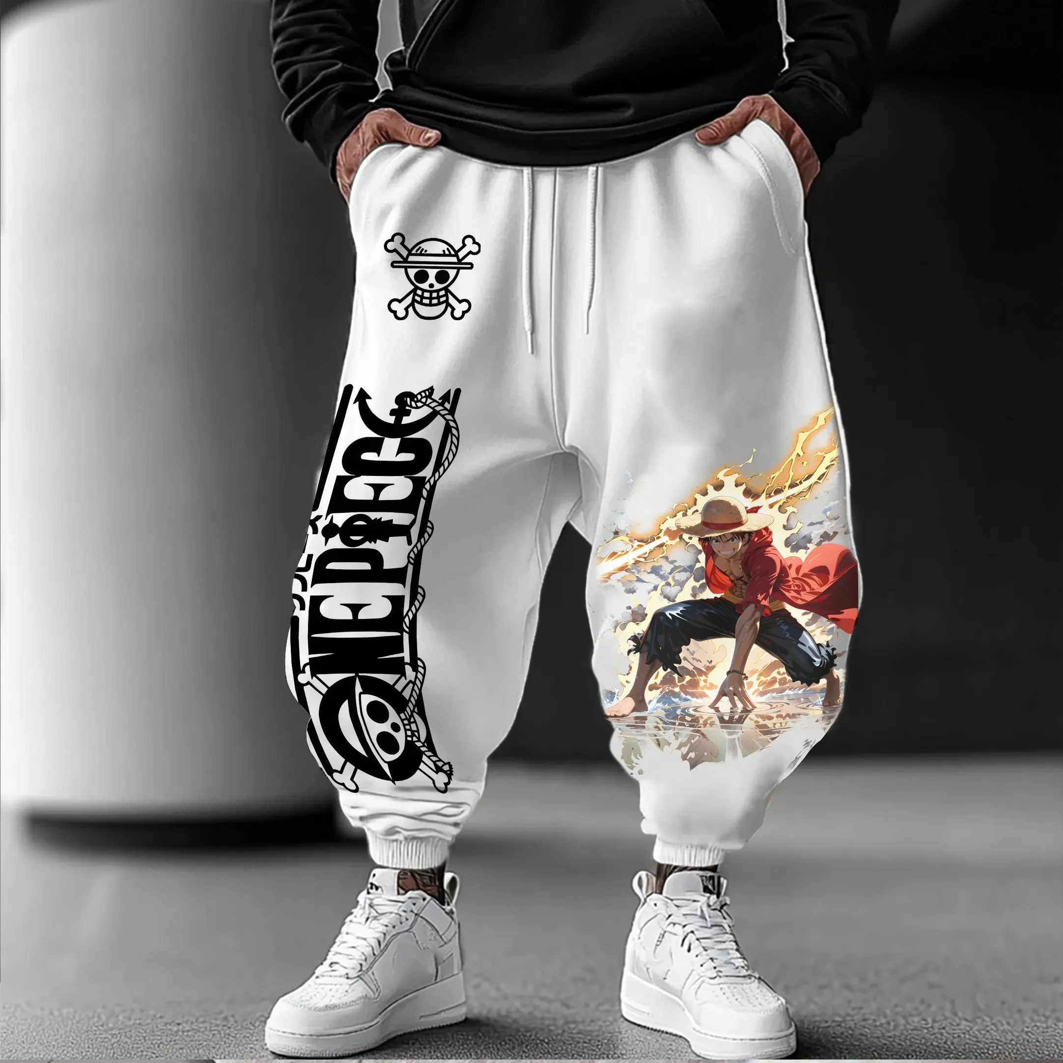 ONE PIECE Luffy, японские анимационные периферийные брюки с принтом, американские спортивные осенние модные мужские и женские хлопковые леггинсы