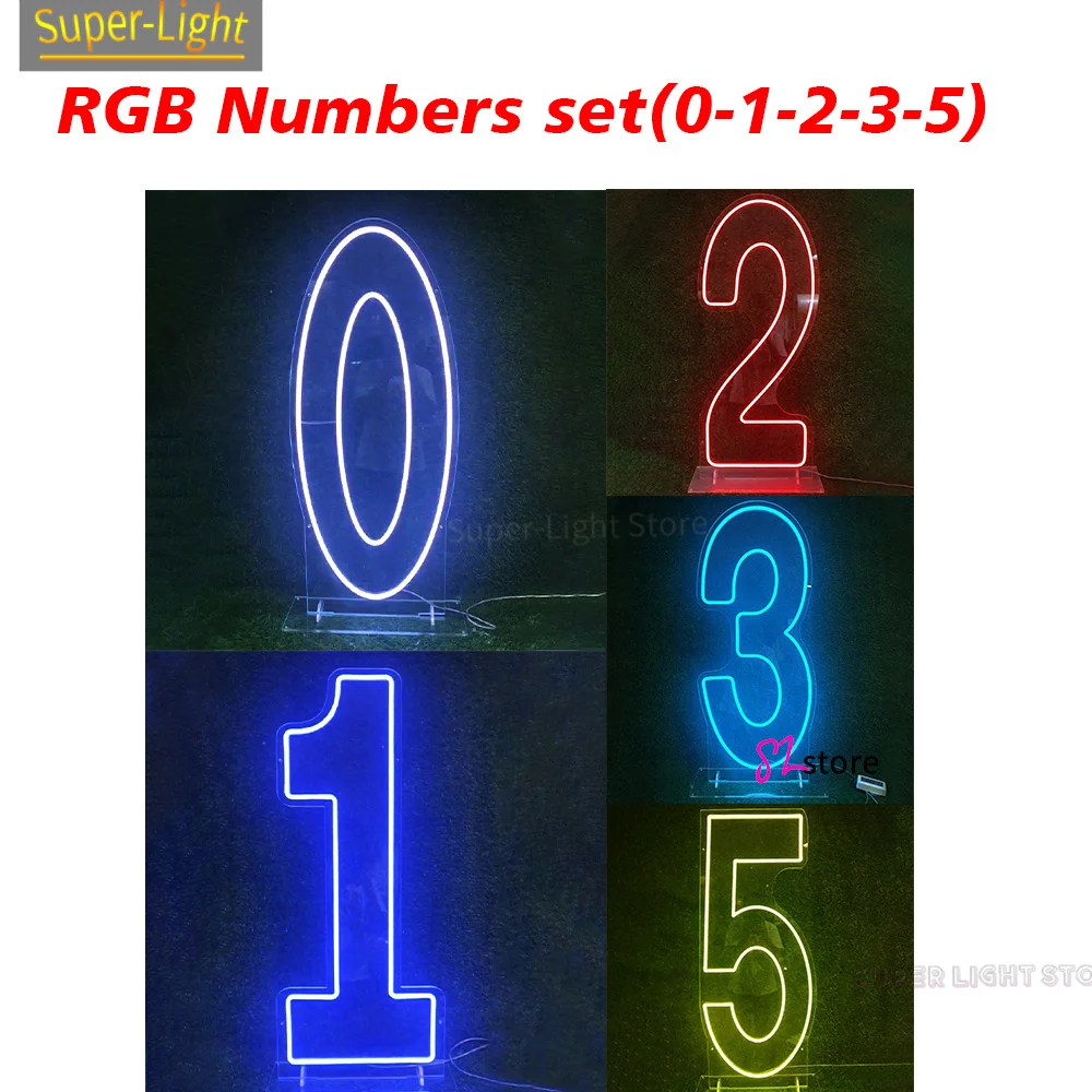 

100cm RGB Big Numbers Custom LED Number Neon Signs Light Birthday Wedding Party Wall Decoration Night Lamp Gift