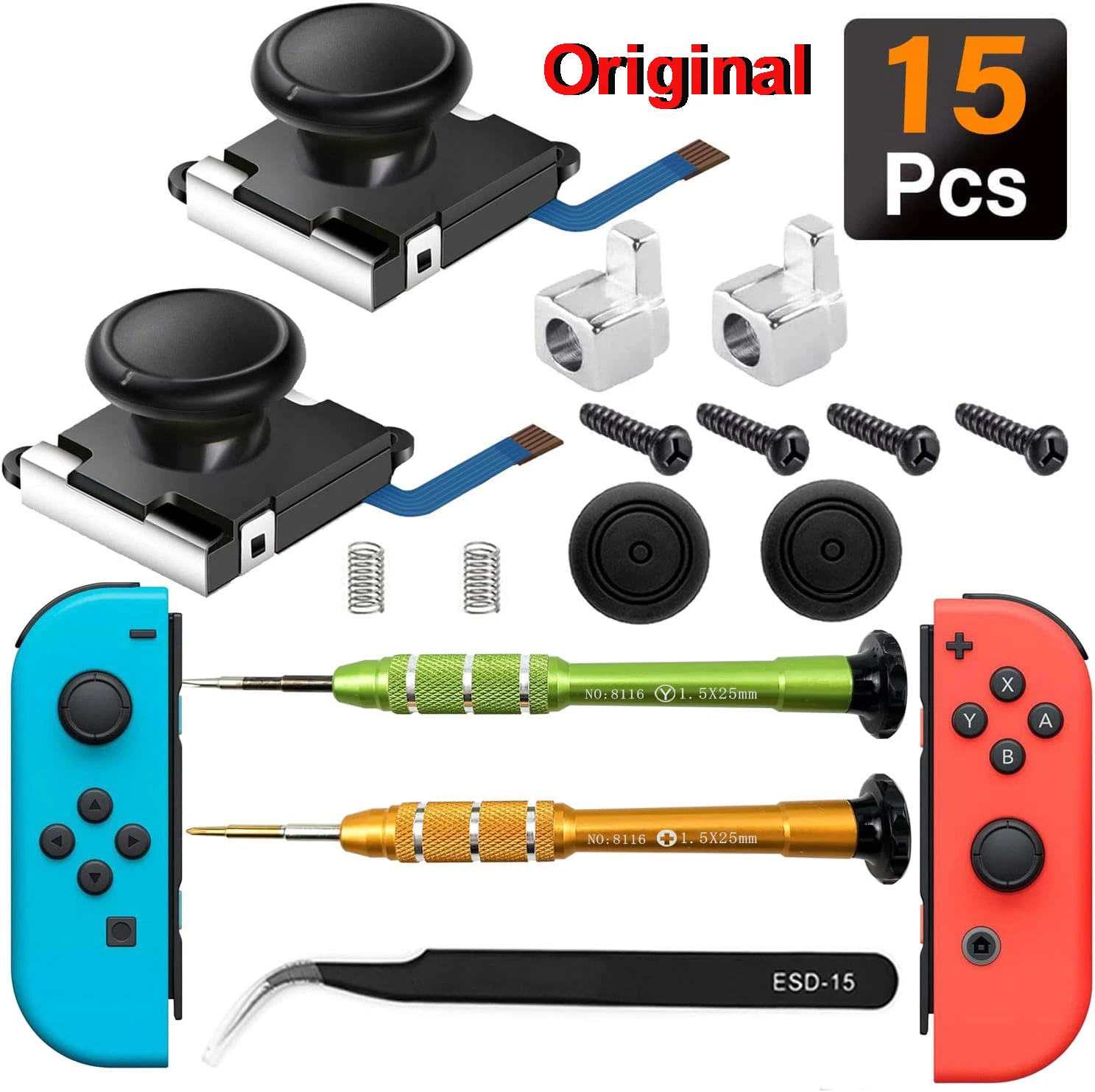 30 in 1 Original 3D Analog Joystick Joypad Replacement Left/Right 3D Joystick Sensor Repair Kit for Nintendo Switch Controller