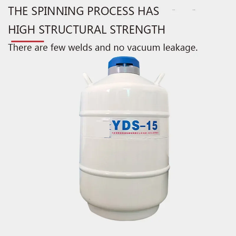 YDS-15 Storage Type Cryogenic Liquid Nitrogen Tank 16L/50MM Caliber Sealed Liquid Nitrogen Tank With Liquid Nitrogen Leak-Proof