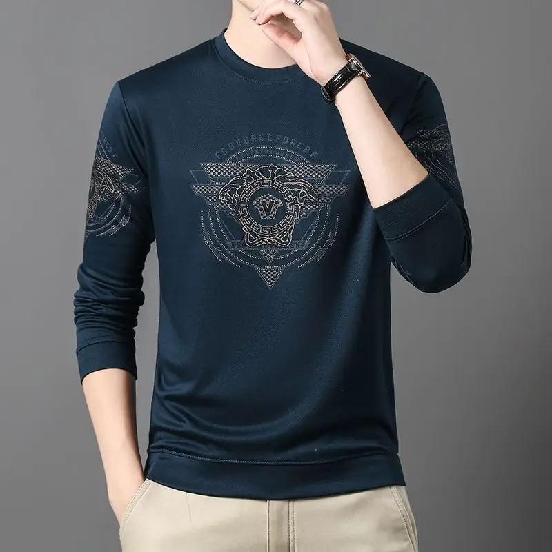 Fashion Brand Sweater Men's Spring and Autumn New Trendy Boy's Undershirt Pullover Long Sleeve T-shirt Jacket Top