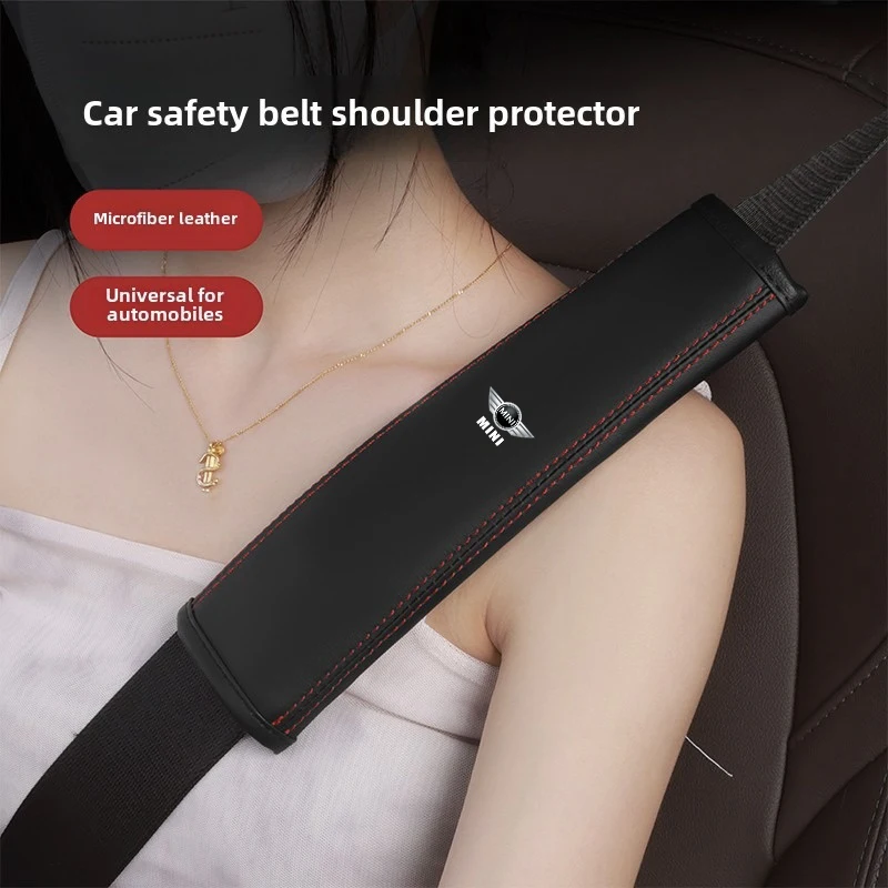 

Car Leather Safety Belt Shoulder Covers For BMW Mini Cooper R56 R50 R53 F56 R60 2011 2012 2013 2018 2019 R57 R58 Accessories