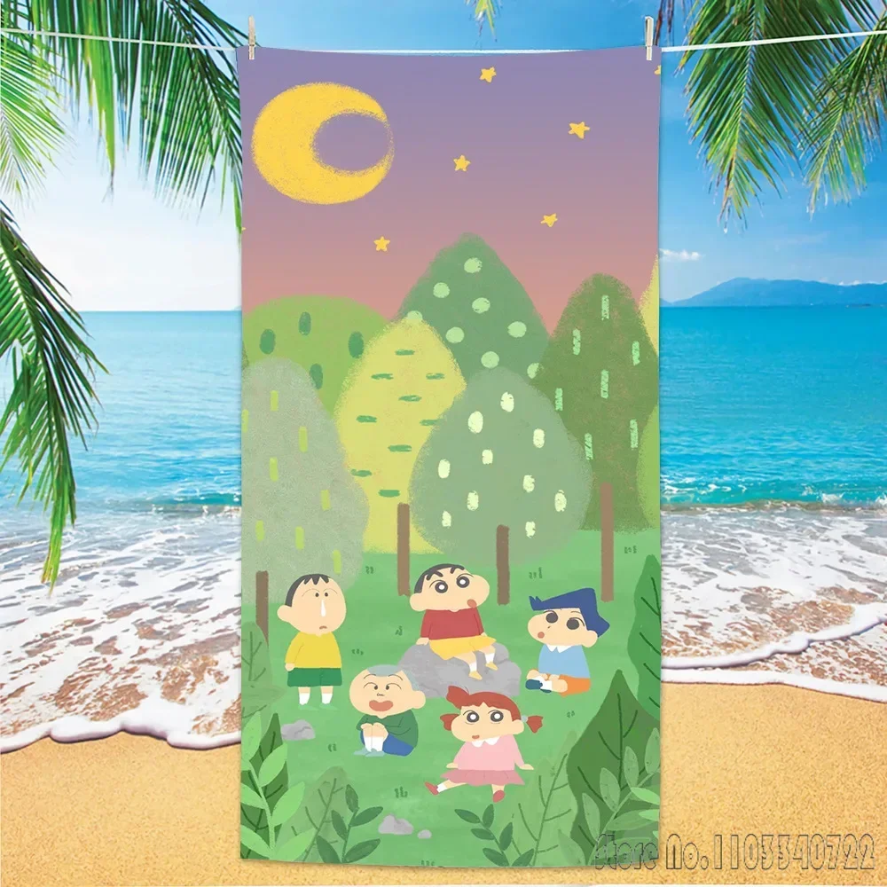 كارتون ~ تلوين شين تشان مناشف حمام ستوكات شاطئ السباحة منشفة ديكور للأطفال هدية 75x150 سنتيمتر