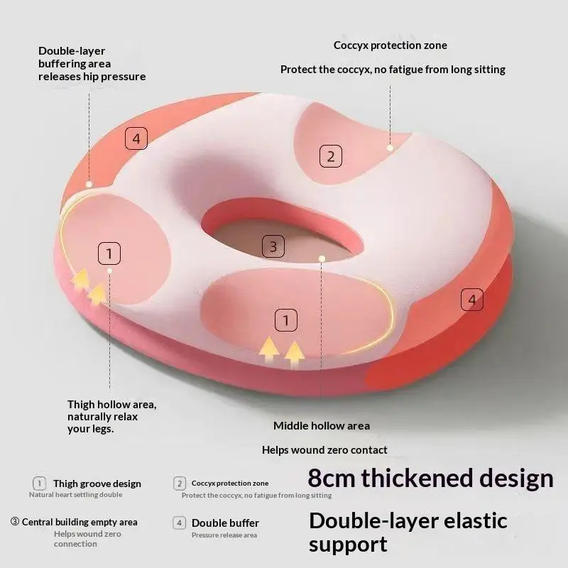 【MO】Pillow Comfort Donut Seat Cushion Sofa Hemorrhoid Memory Foam Anti Hemorrhoid Massage Tailbone Pillow Car Seat Cushion Gifts