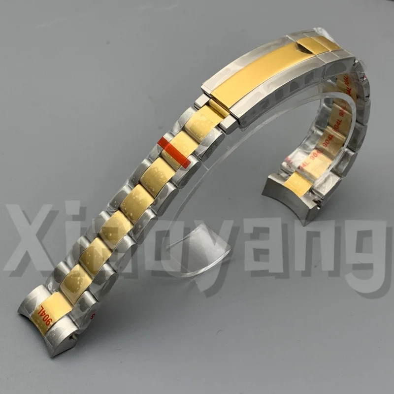 21mm Jubilee Stainless Steel SEA Watch Band Two Tone Silver Black Metal MidPolished Bracelet Fit 43mm Sea Diver Style Watch Case