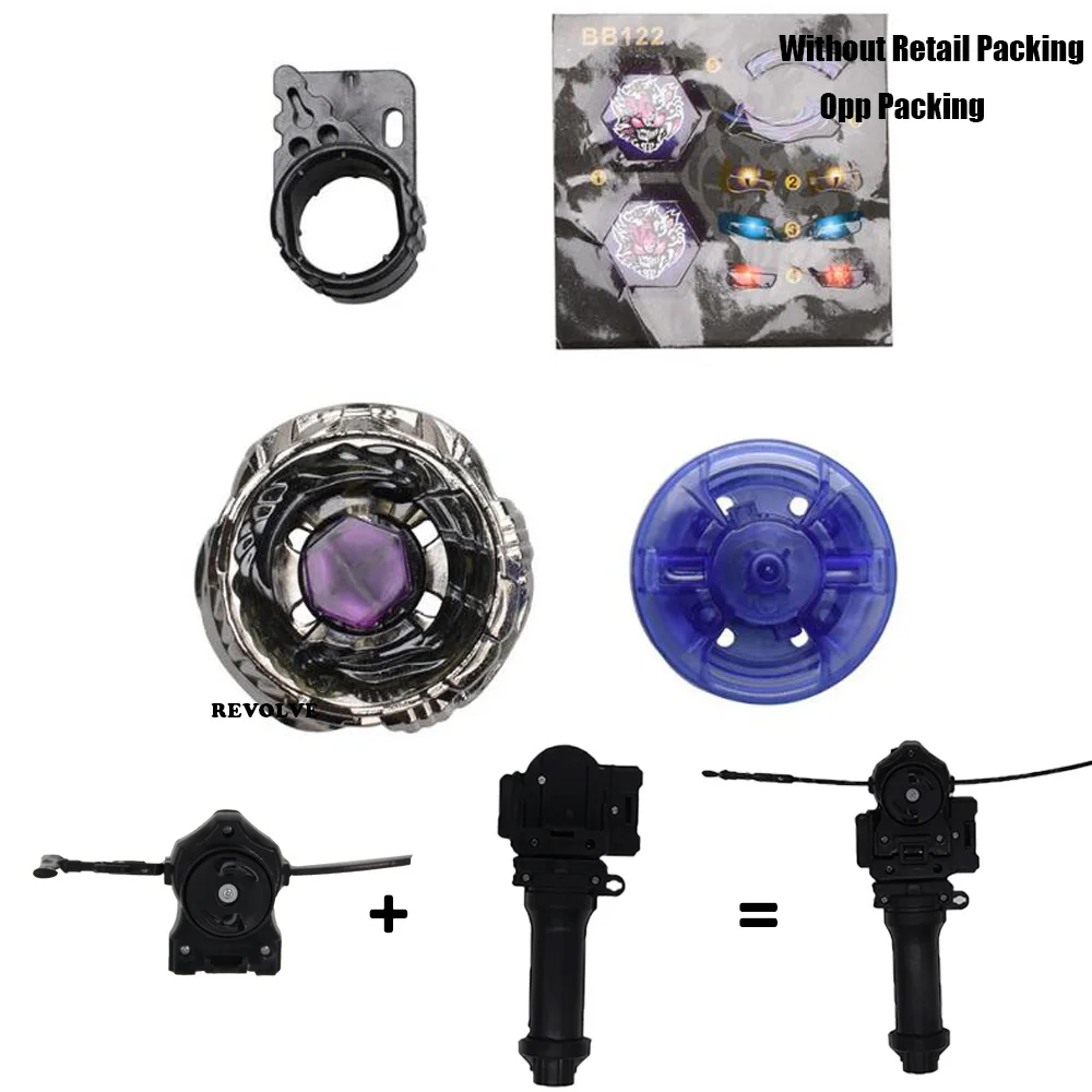 

old B-X TOUPIE BURST BEYBLADEs METAL FUSION BB-122 4D DIABLO NEMESIS X:D with grip + black pull line