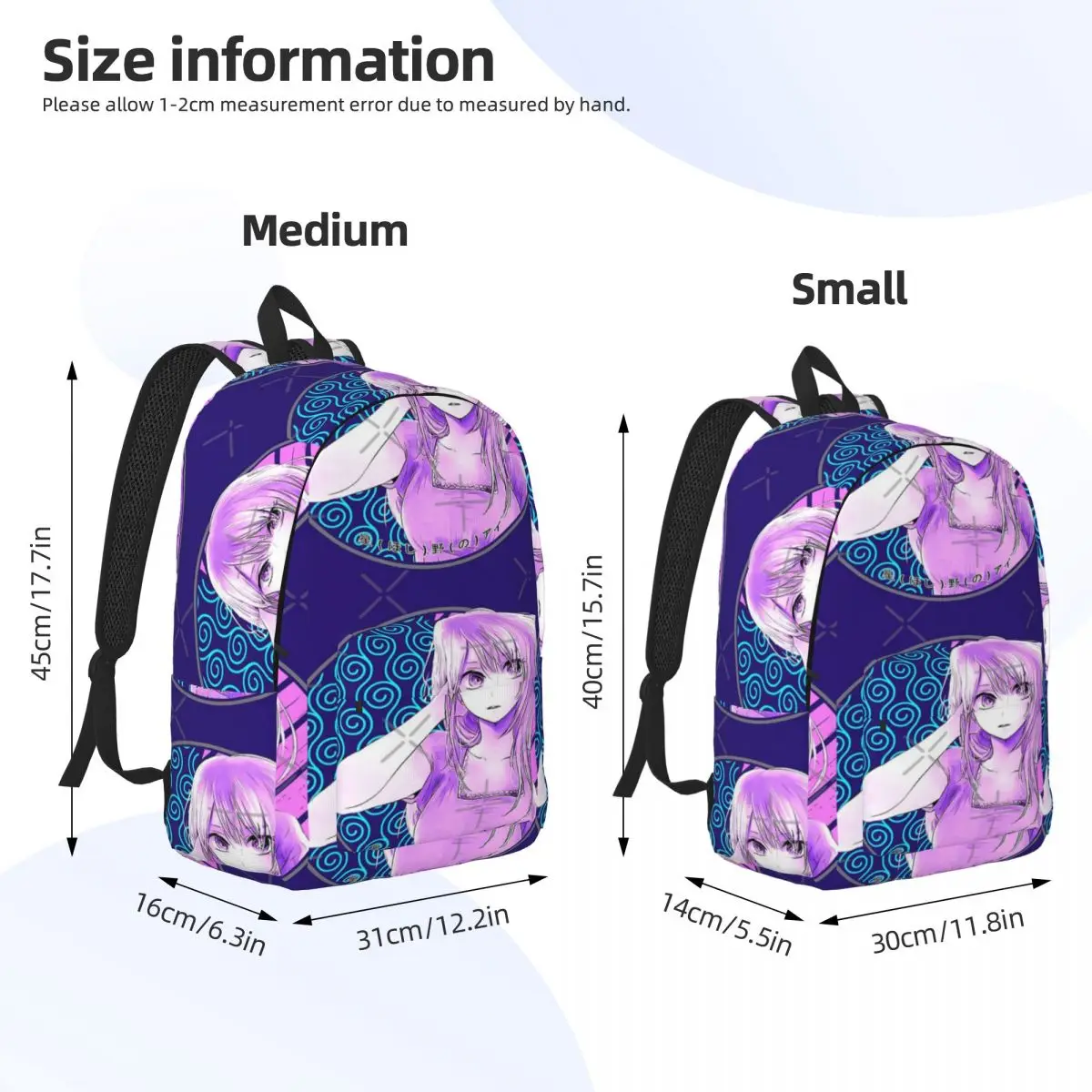 لطيف أنيمي فتاة Ai Hoshino بسيطة وأنيقة على ظهره قماش على ظهره حقائب الإناث #3