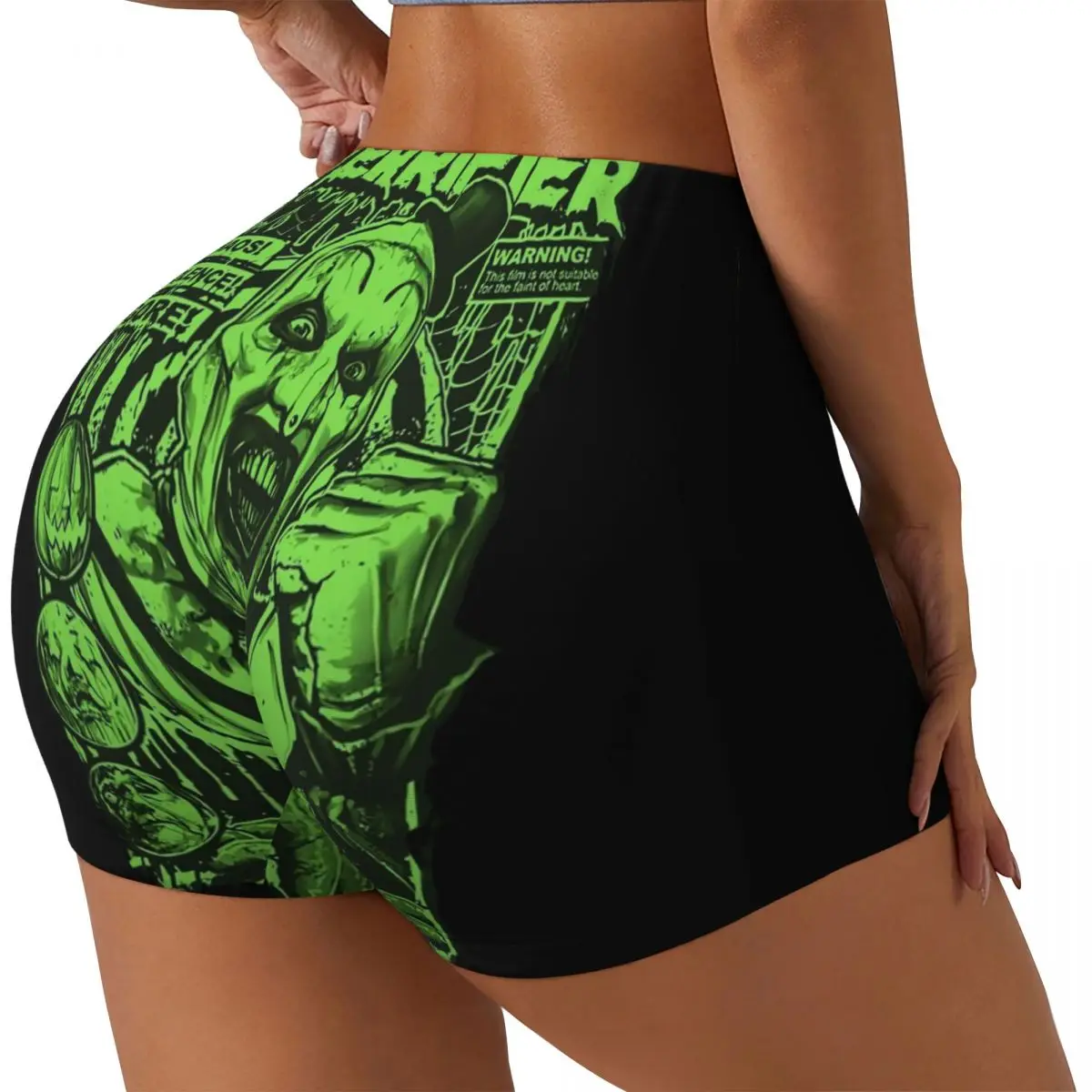 Custom Women Terrifier Movie Poster Workout Yoga Shorts Athletic Gym Running Volleyball Shorts