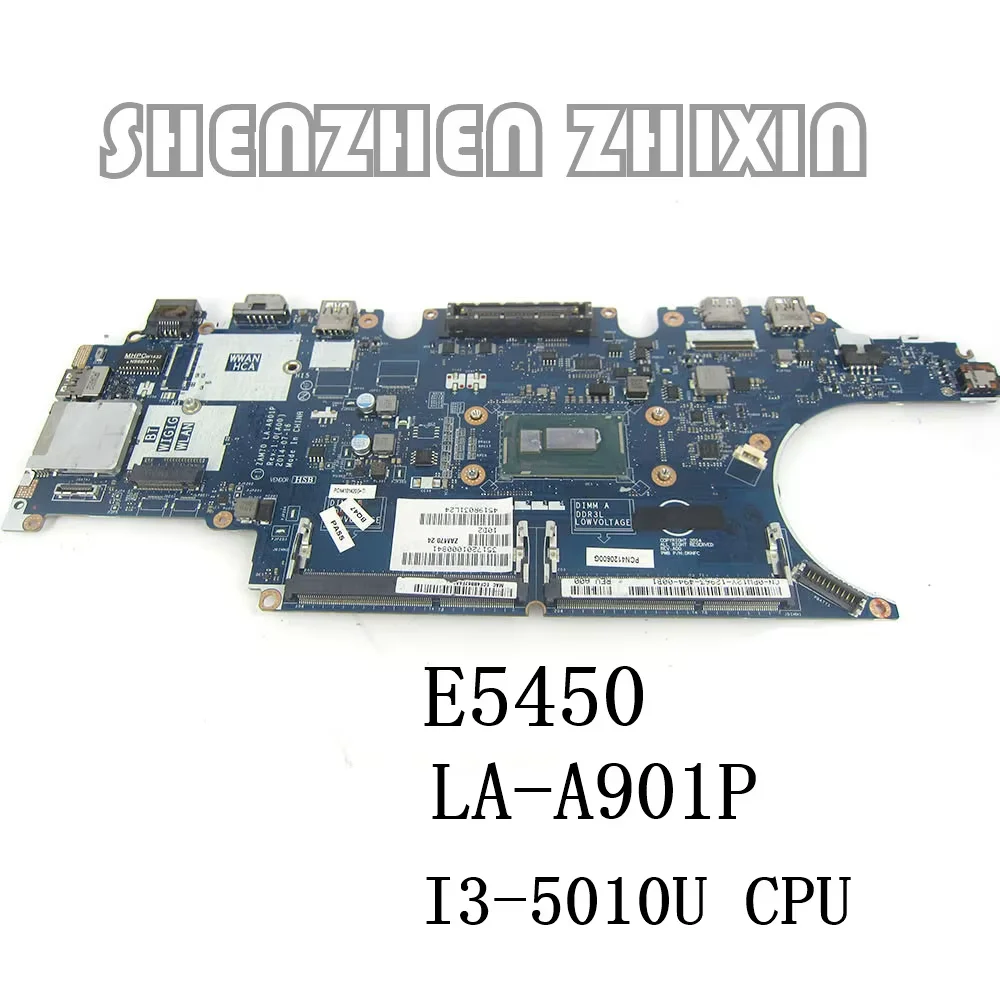 For DELL Latitude E5450 5450 Laptop Motherboard with I3-5010U CPU CN-07YWD9 LA-A901P mainboard