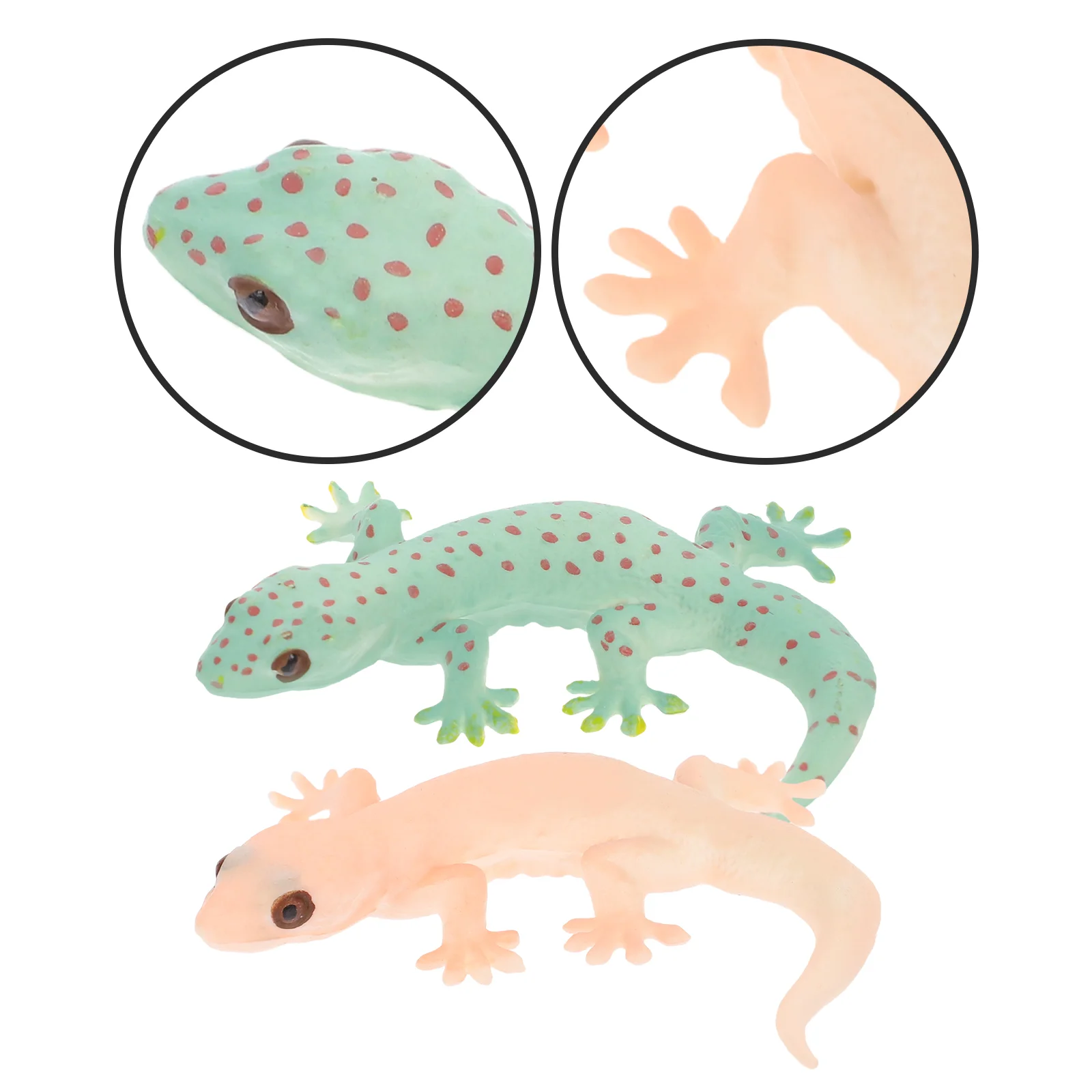 2 Pcs Simulation Gecko Lifelike Lizard Model Reptile Decor Prank Props Figure Figures Figurines Fake Animal Boy Toddler