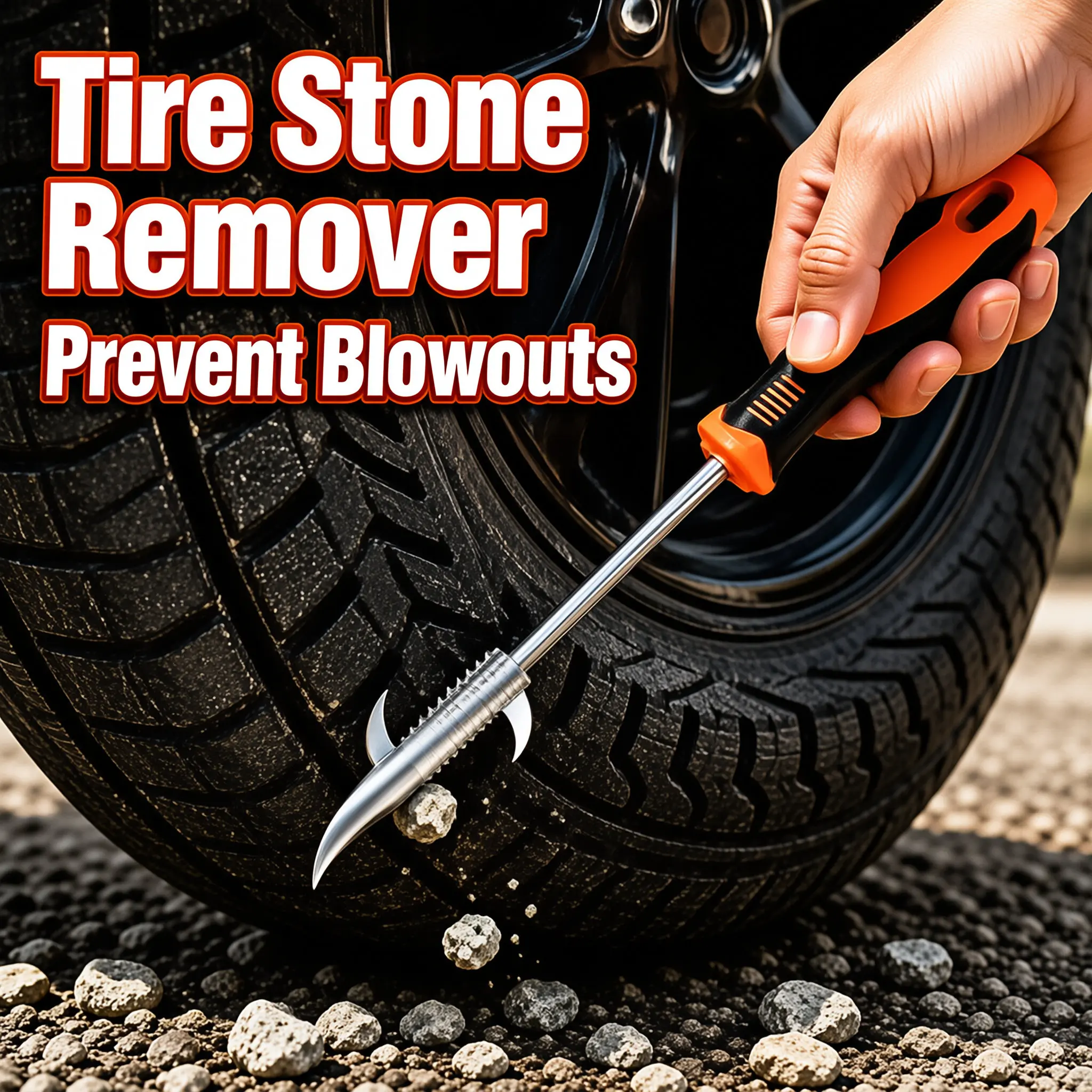 Car Tire Stone Remover, Multifunctional Durable Tire Cleaning Hook for Picking Out Stones, Portable Debris Scraper for Vehicle T