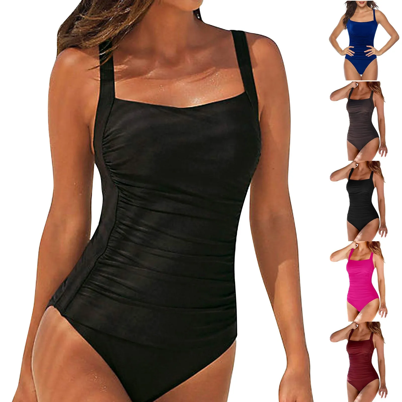 Summer Swimming Suit Sexy Women One Piece Beachwear Bathing Suit Female Solid Color Bodysuit Swimwear