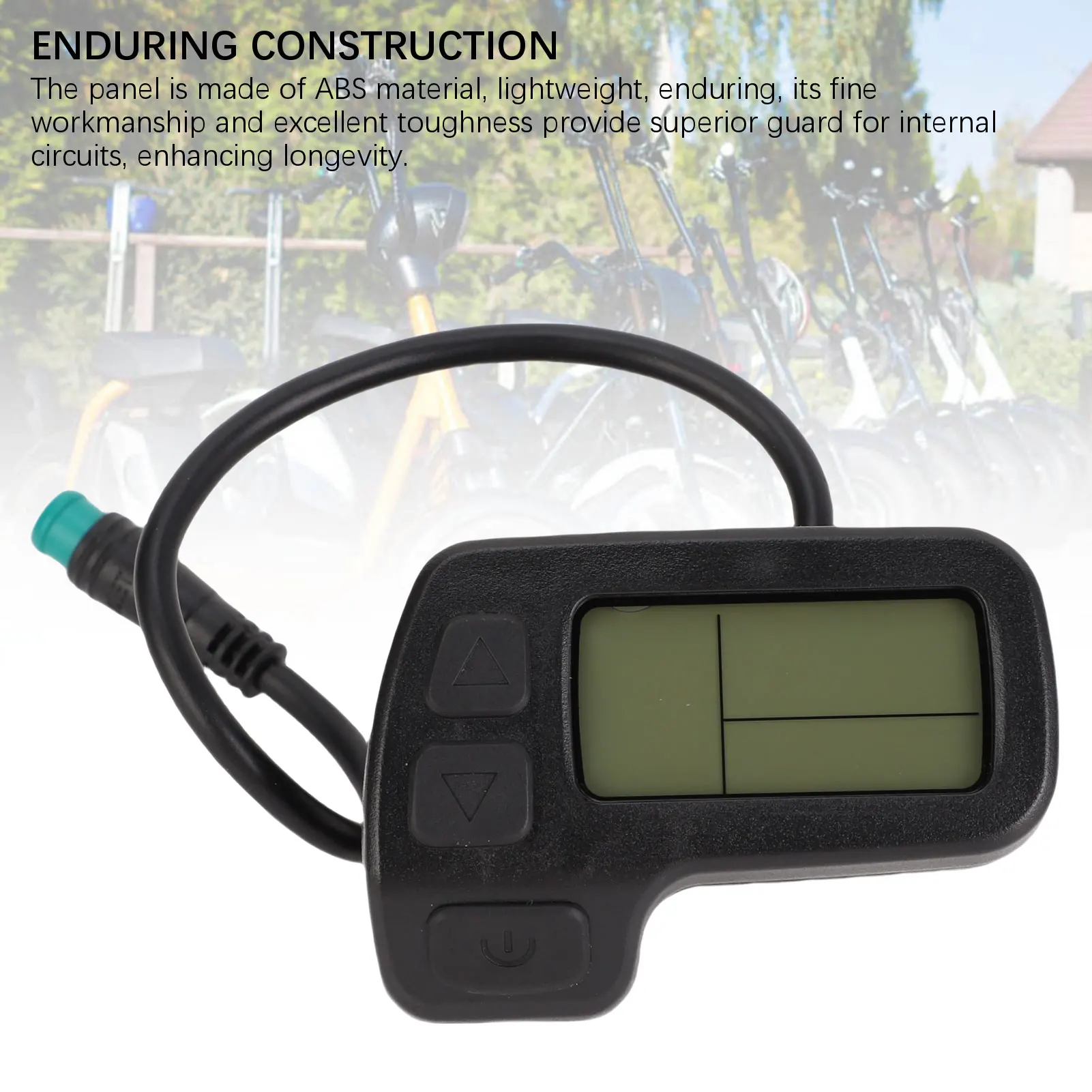 Medidor de exibição lcd para bicicleta elétrica, 24v 36v 48v, painel de controle de tela de scooter elétrica, durável, conector de impermeabilização de 5 núcleos