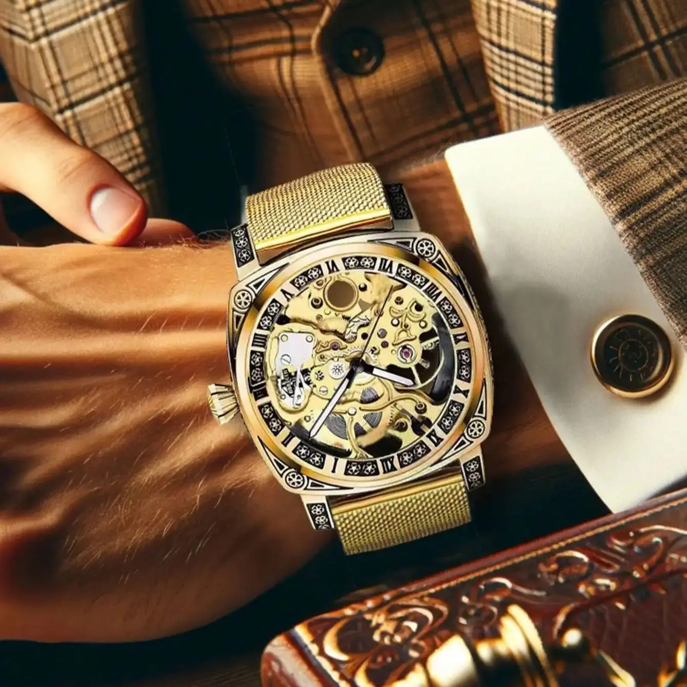 The new model is a fashionable, high-end, atmospheric, trendy, handsome, retro, simple, and luminous men\'s mechanical watch