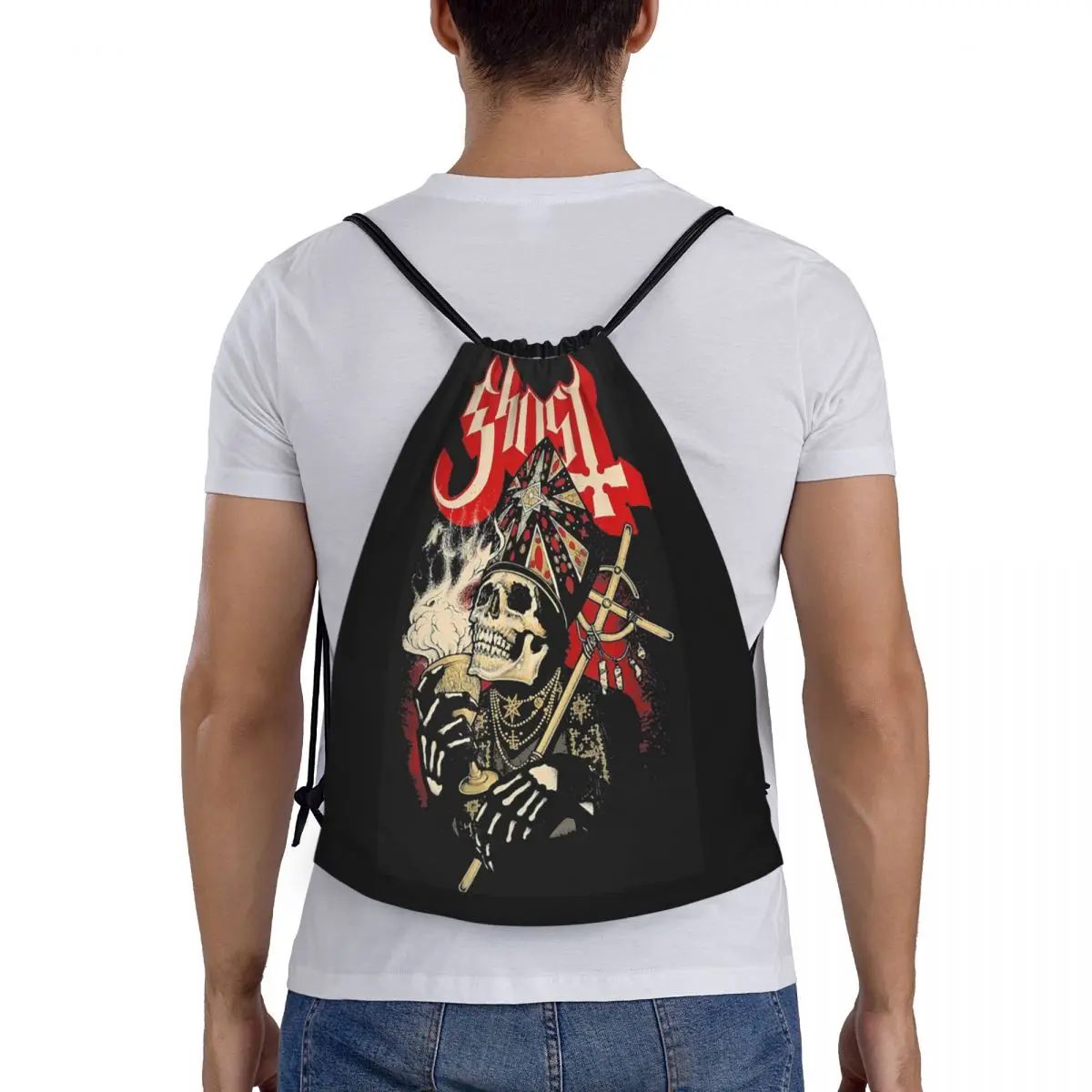 

Swedish Rock Band Horror Ghost Backpacks Casual Drawstring Bags Sports Bag Book Bags for Man Woman Students