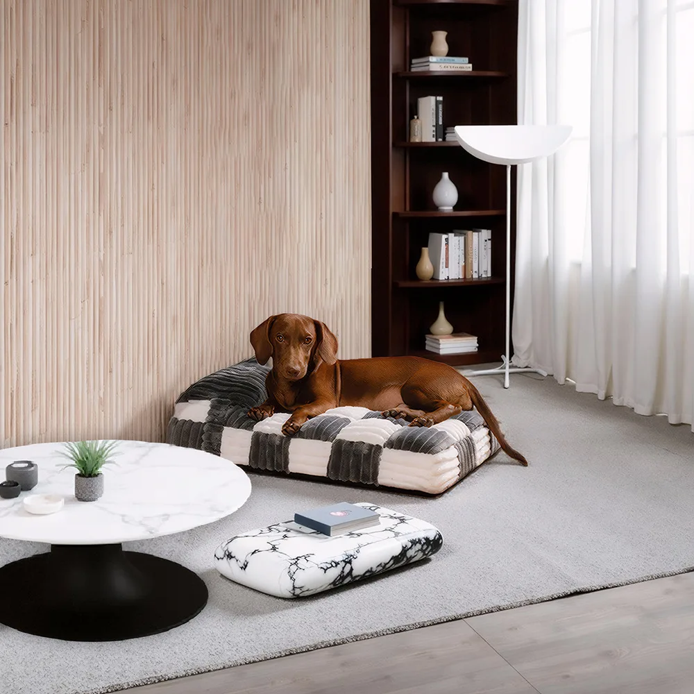 

Washable Dog Bed Handmade with Pillow Anti-Slip Pet Sleeping Mat for Large Small Dogs