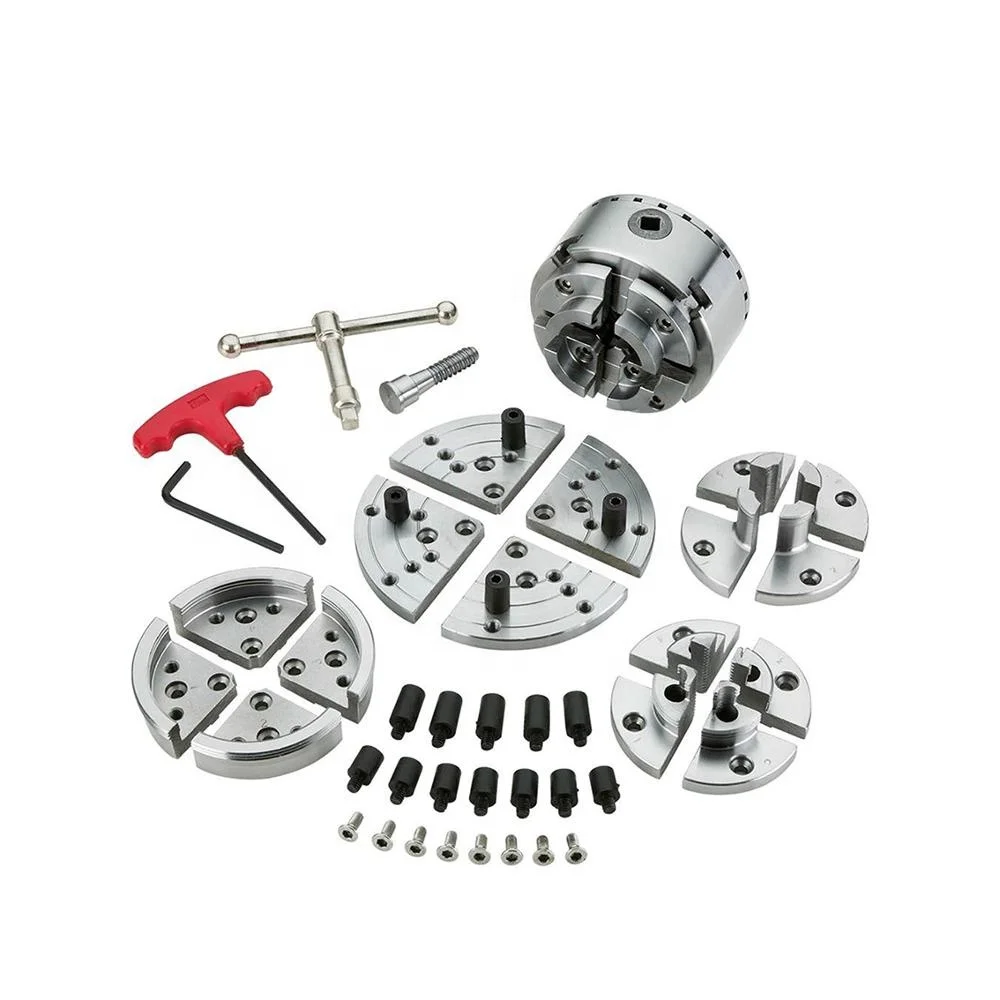 LA10 95mm 4 Jaw Steel Wood Lathe Chuck Set with High Rigidity and 24 Positions