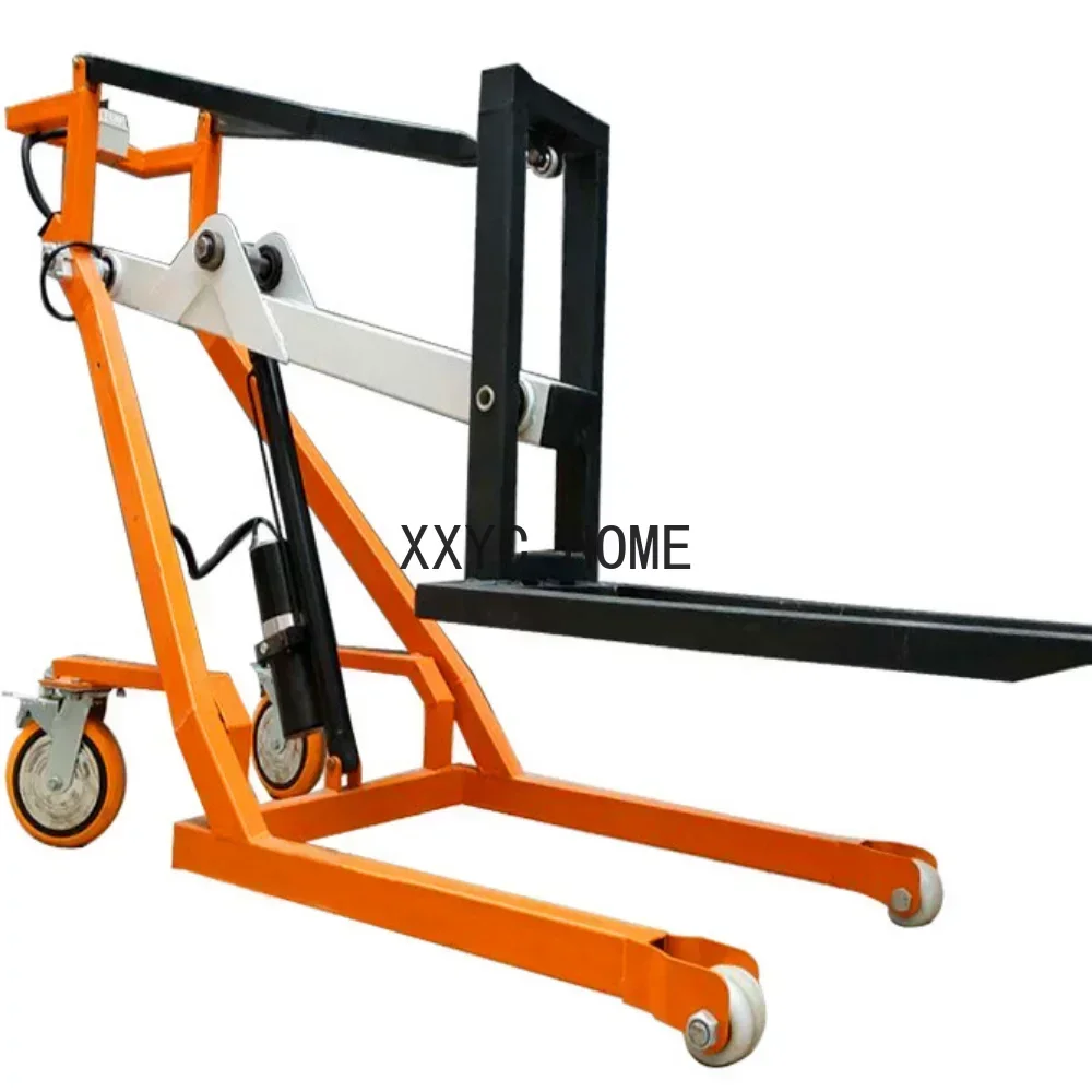 Portable electric hydraulic forklift crank arm loading and unloading truck Automatic lifting stacker Electric cow forklift