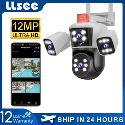 LLSEE 12MP, 6K, 3-lens, 10x  zoom, WiFi monitoring camera, CCTV outdoor WiFi camera, IP camera, camera seguranca WiFi