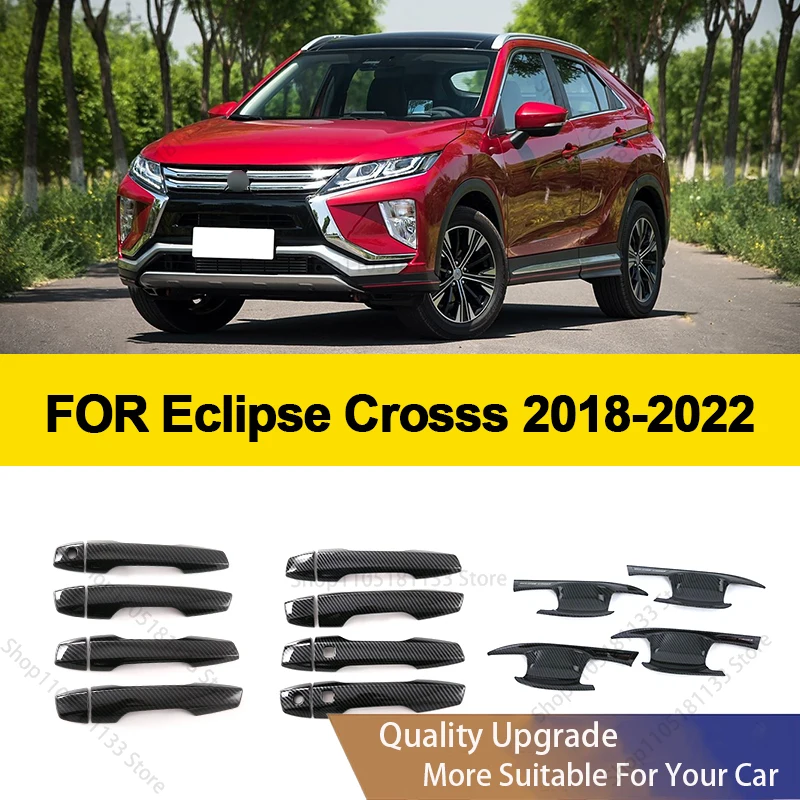 For Mitsubishi Eclipse Cross 2018 2019 2020 2021 2022 Chrome Door Handle Cover Trim Car Cap Exterior Styling Accessories Sticker