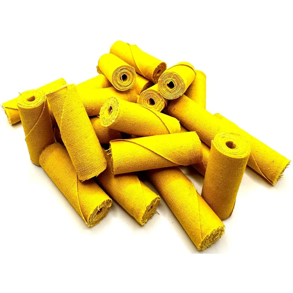 

50 Pack Yellow Treated Cloth Buffing Polishing Rolls for Detail Work in Tight Spaces