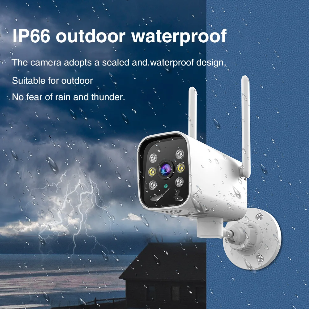 

1080P HD Outdoor Security Camera IP66 Waterproof with 355° Pan 90° Tilt HumanDetection Tracking FullColor NightVision 2Way Audio