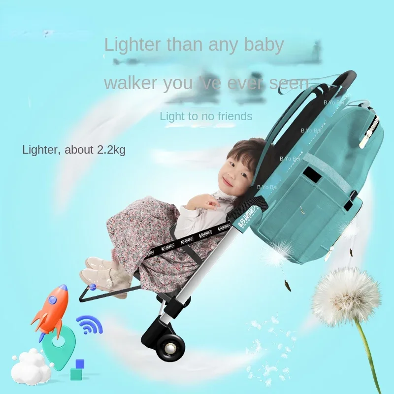 Folding Lightweight Baby Strollers, Can Sit and Lie Kids Travel Stroller Buggy Collapsible Portable Trolley Backpack Baby Cars