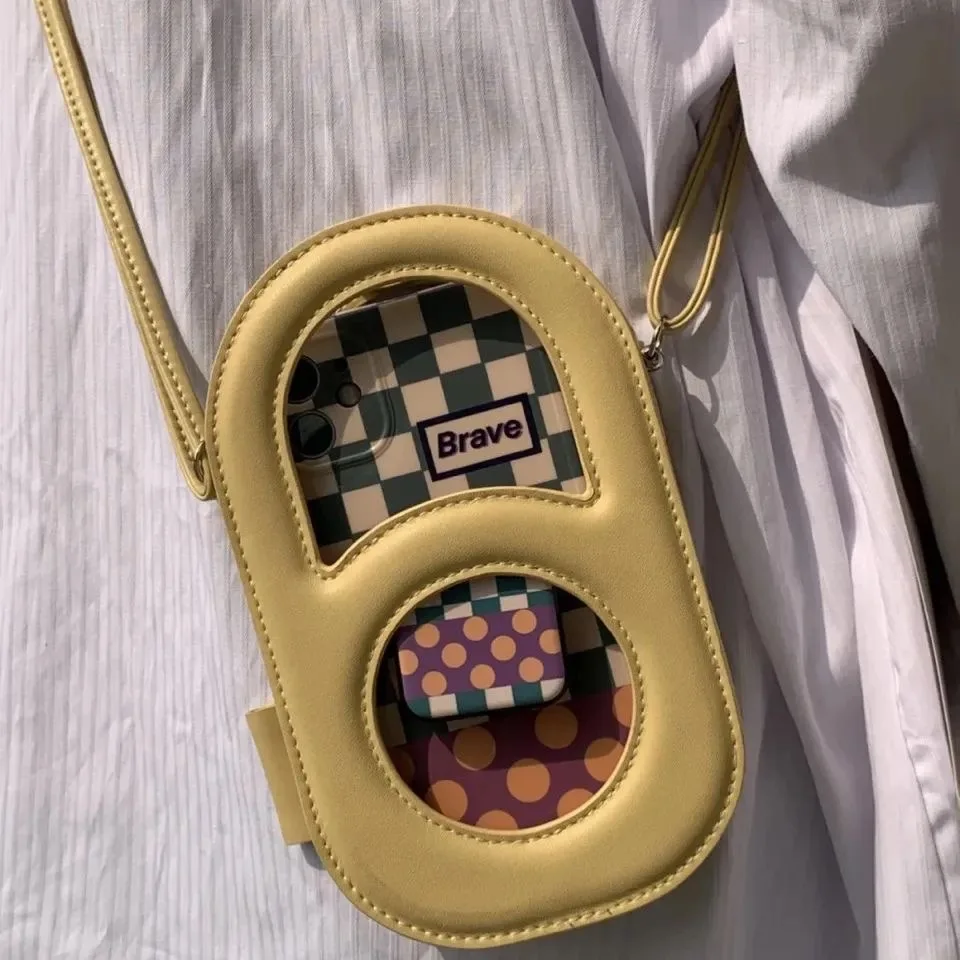 Mini bolso antirrobo para teléfono móvil para mujer, bandolera pequeña de cuero PU para verano, monedero hueco, bolso de comestibles con bolsillo