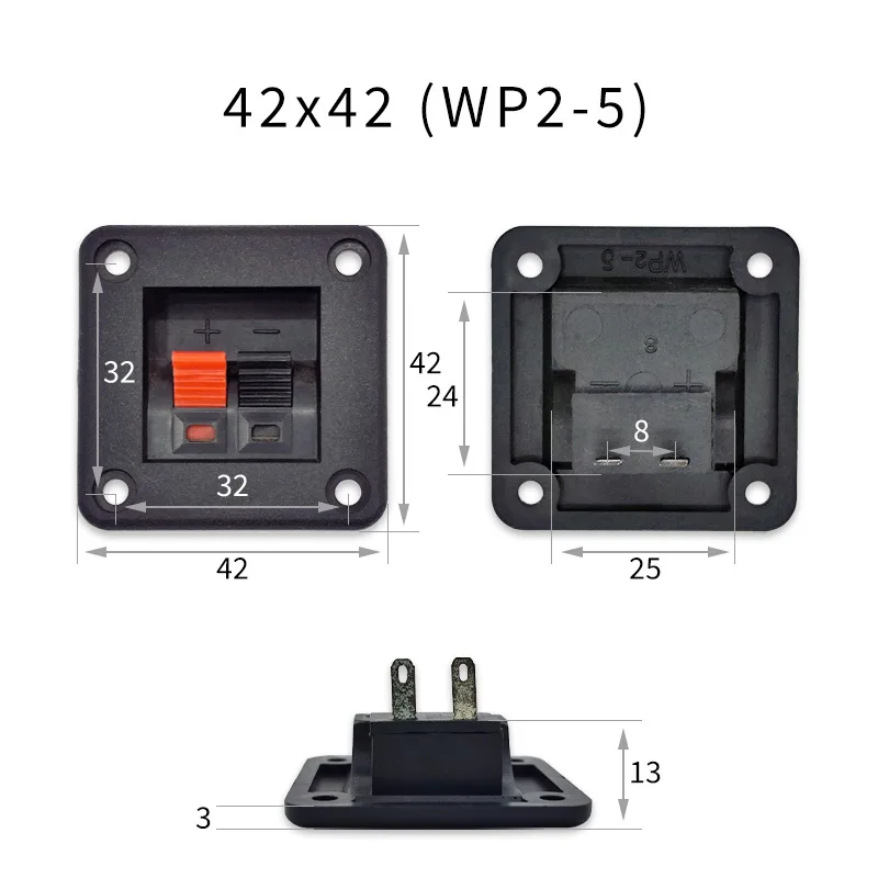 DIY Audio-Zubehör Lautsprecher-Anschlussbox 2/4-Wege Optional Verstärkte ABS-Kunststoff Anschlussdose Verbindungsclip 2 Stück/Set – Detail 6