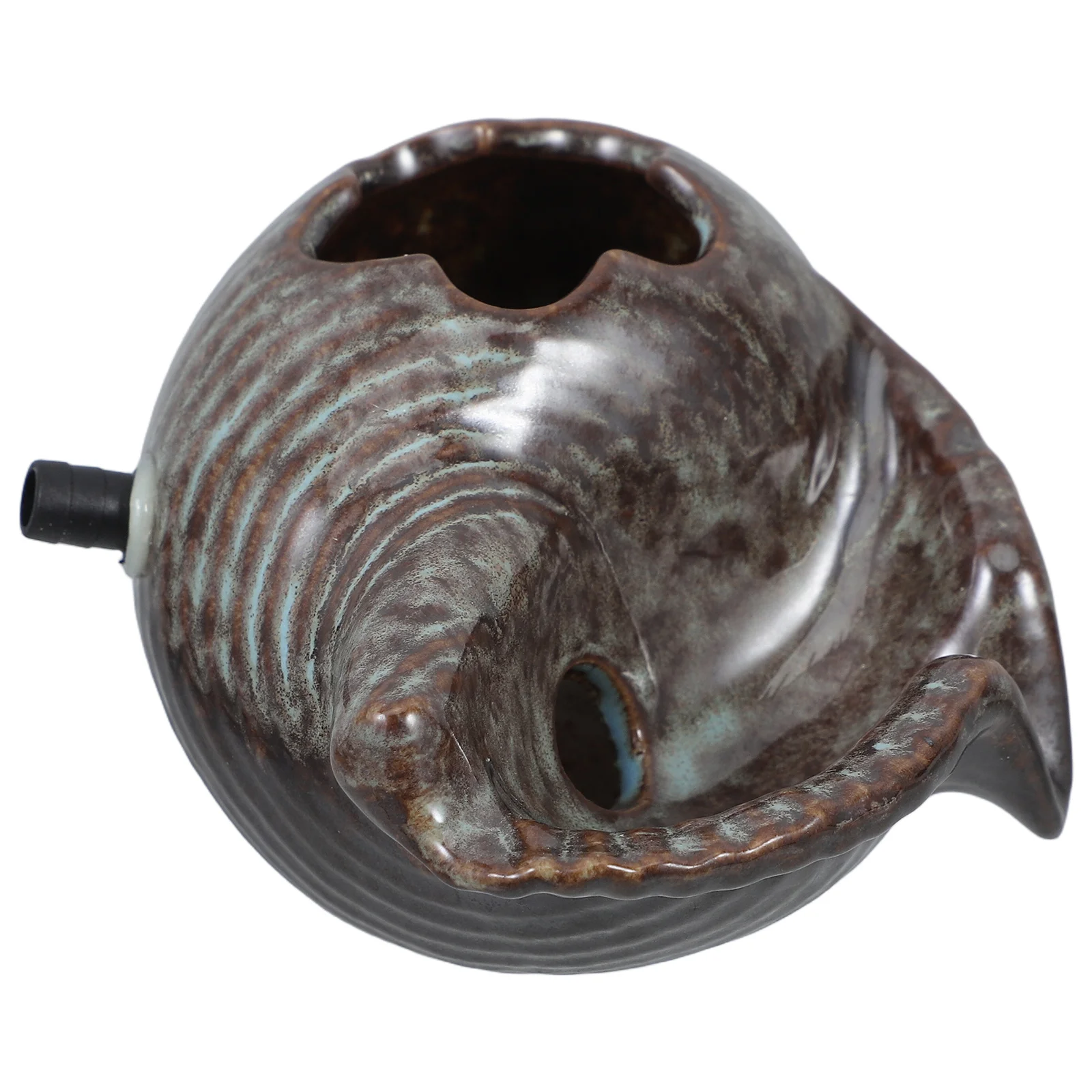 

Ceramic Pond Water Spitter Fountain Conch Shape Garden Outdoor Feature V-Shaped Outlet for Fish Tank Decorative Landscape