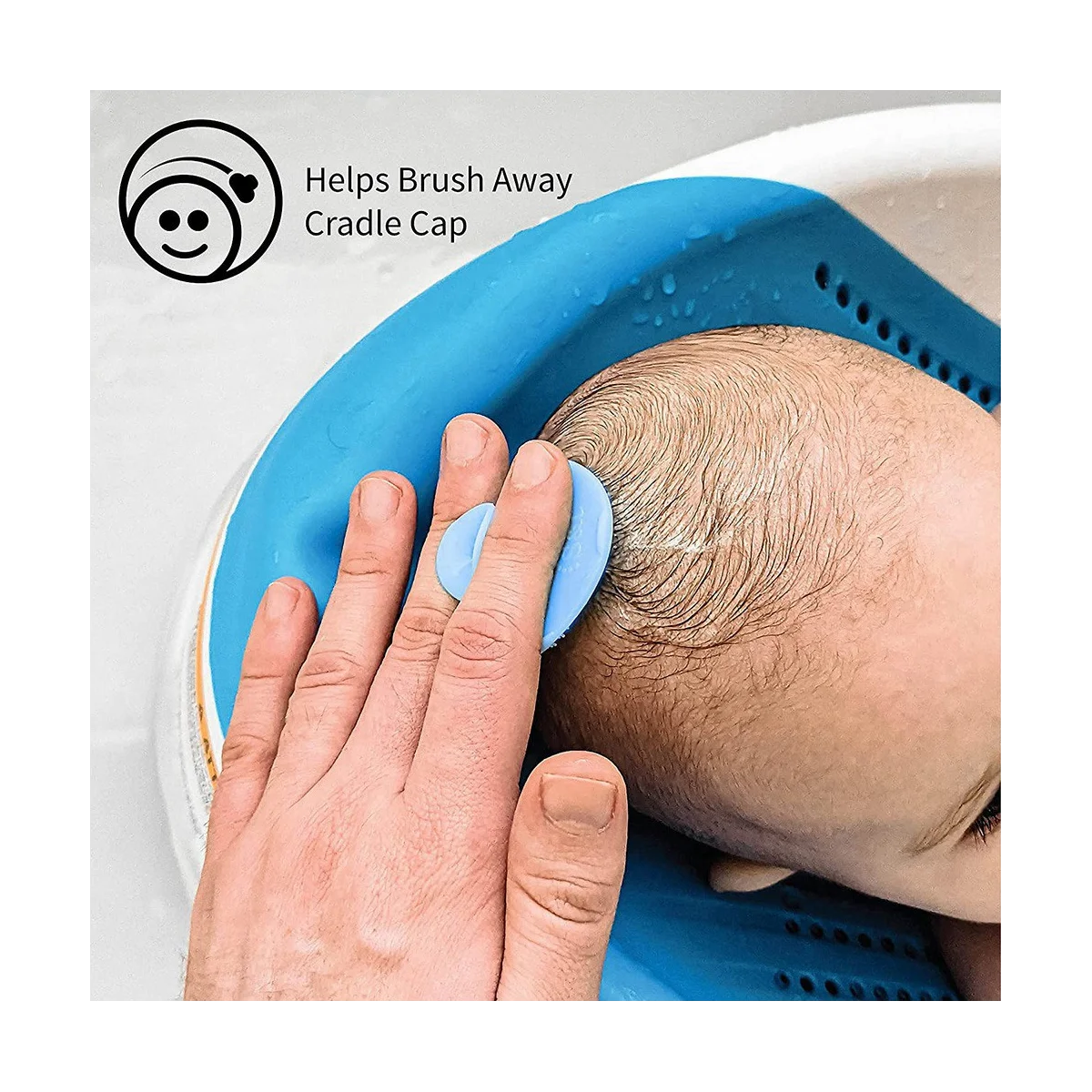 Щетка для купания Отшелушивающая и массажная шапочка-колыбель Щетки для ванны для малышей, синие и белые, 2 шт.