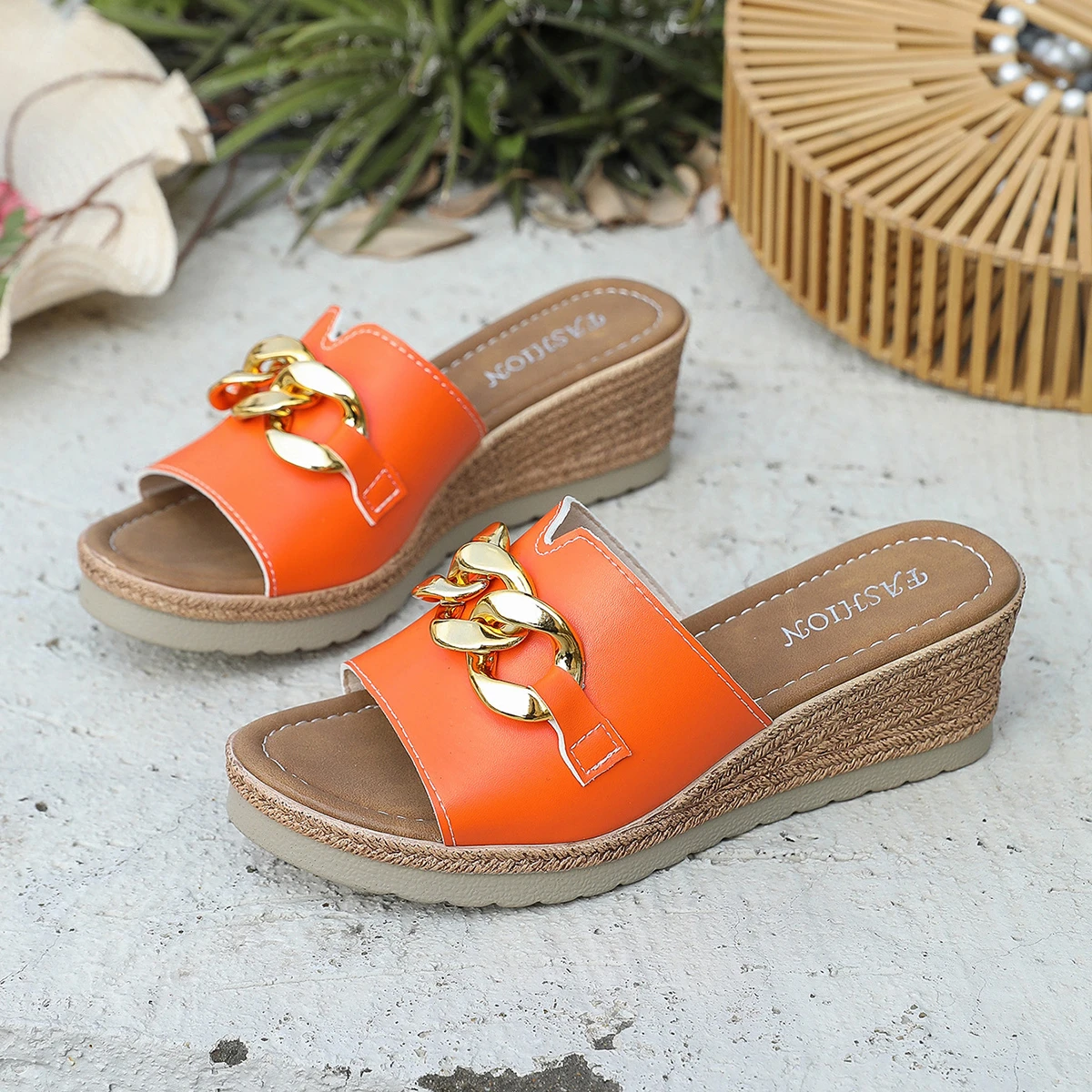 

Wedge Sandals Women Summer Elegant High Platform Slippers Women Sandalias Mujer Solid High Heels Sandals 2025 Wedge Slippers