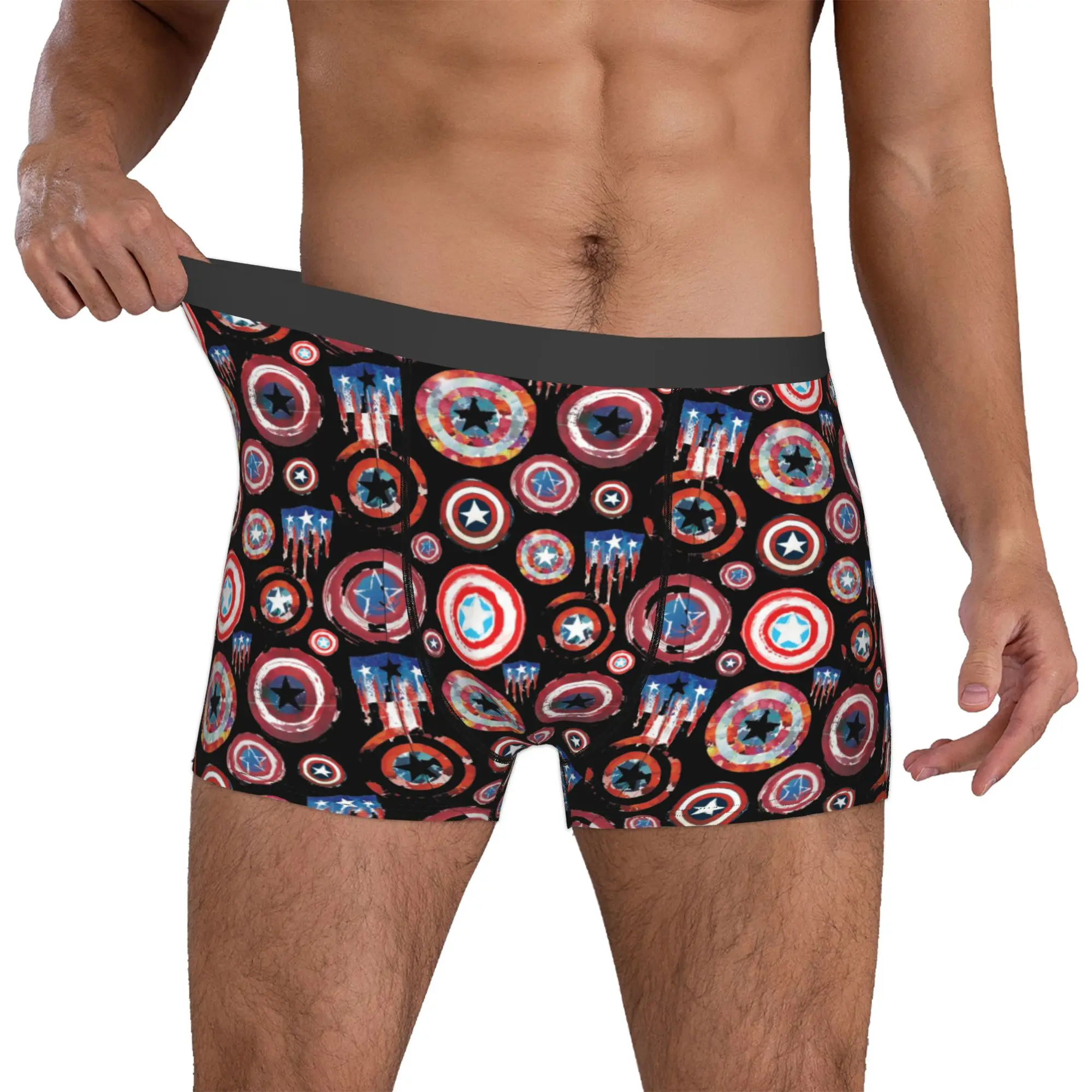 

Custom Male Fashion Captain Anime America Underwear Boxer Briefs Stretch Shorts Panties Underpants