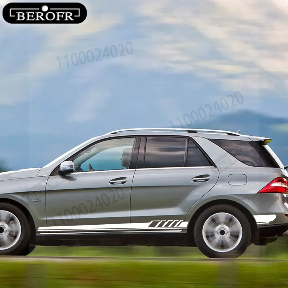 

2 шт. боковые наклейки на кузов в полоску, виниловая наклейка для Mercedes Benz ML Class W163 W164 W166 ML63 AMG ML320 ML350 автомобильные аксессуары