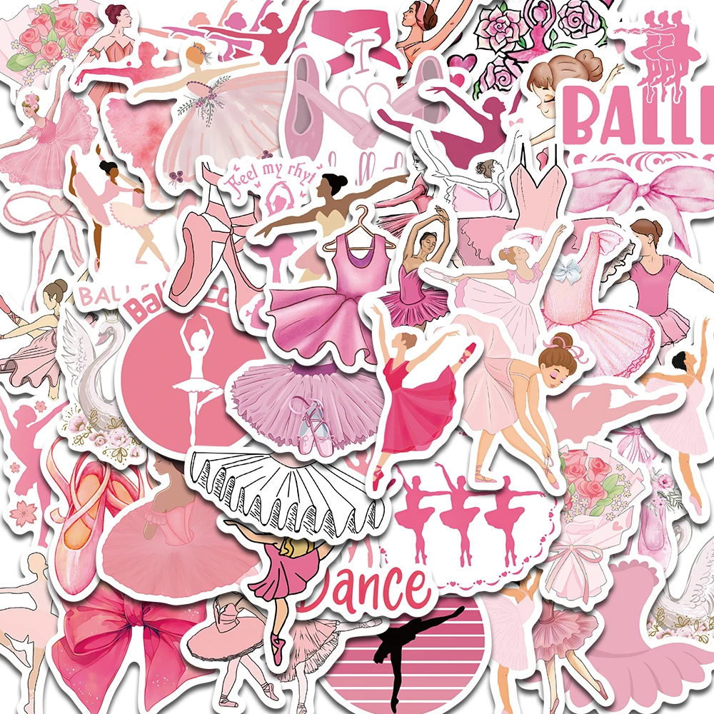 50PCS Ballet Sticker Notebook Motorcycle DIY Luggage Fashion Landscape Creative Stationery Waterproof Bedroom Guitar Stickers
