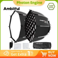 AMBITFUL PS45 SE 45cm mini Softbox octagonal de montaje Bowens de liberación rápida + rejilla de panal SoftBox exterior para Flash LED SL60II