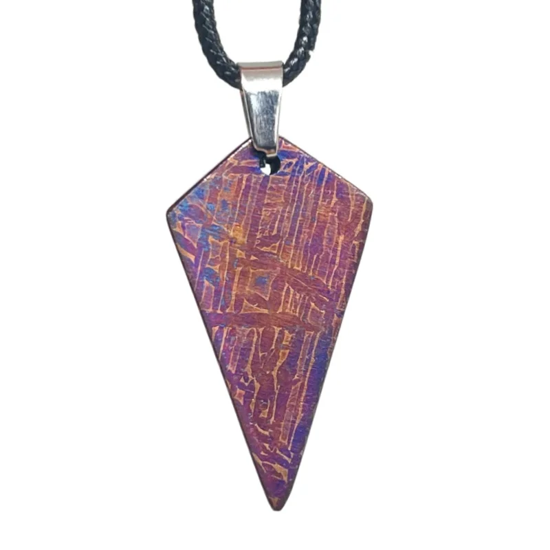 Genuine Muonionalusta Meteorite Triangle Arrowhead Pendant Fine Meteorite Collection Piece LK436
