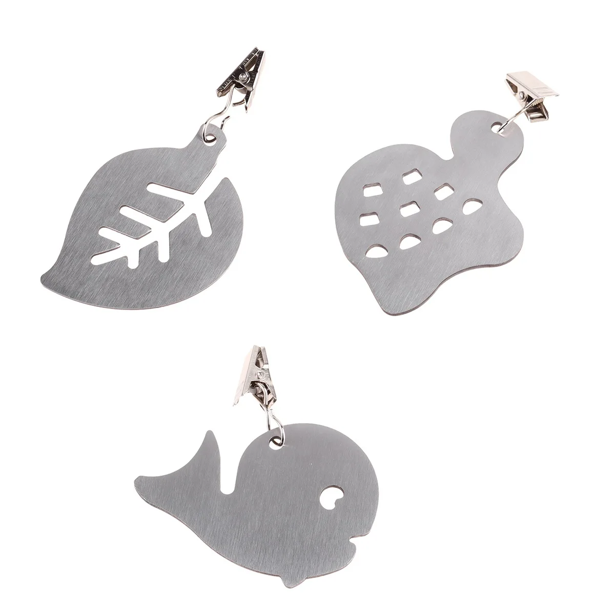 

4pcs Stainless Steel Tablecloth Clips Whale Shape Rust Resistant Lightweight For Picnic Camping Home Restaurant Wedding