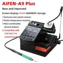 AIFEN A9 Plus Soldering Station Compatible Soldering Iron Tip 210/245/115 Handle Control Temperature Welding Rework Station