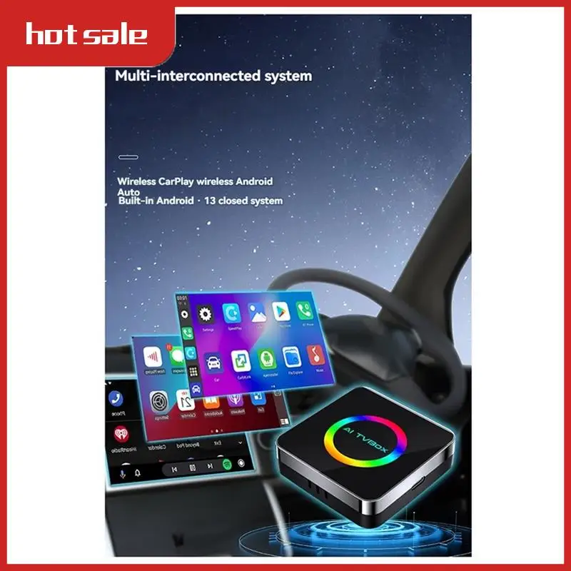 

Android 13 Ai TVbox Ai Box Carplay WIFI6 2G + 16G Беспроводной Carplay/Android Auto Carplay в Android Ai Box
