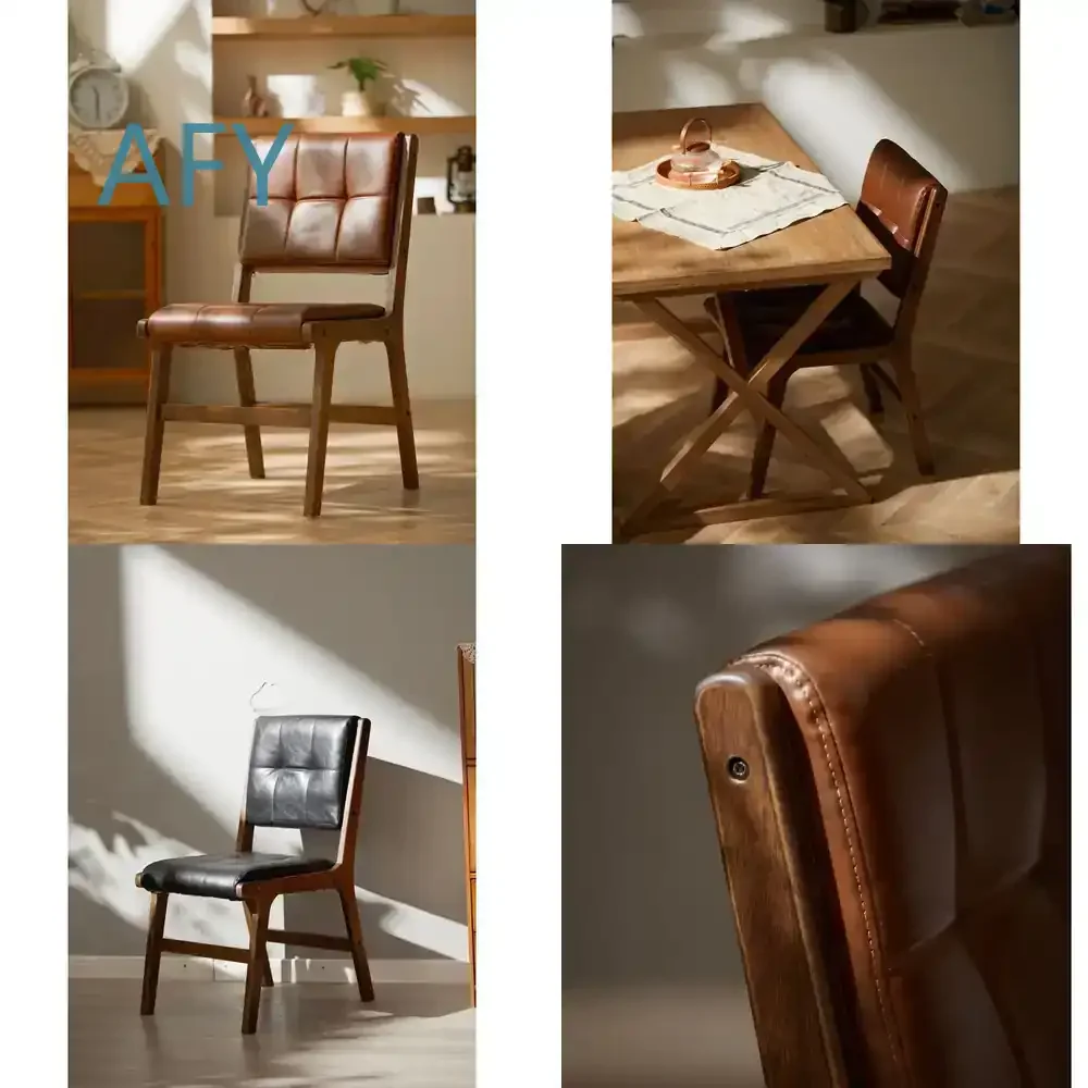 Solid Wood Dining Chair for Modern Nordic Style Home Office Hotel Hall Clothing Store Simple Backrest Chair for Living Room