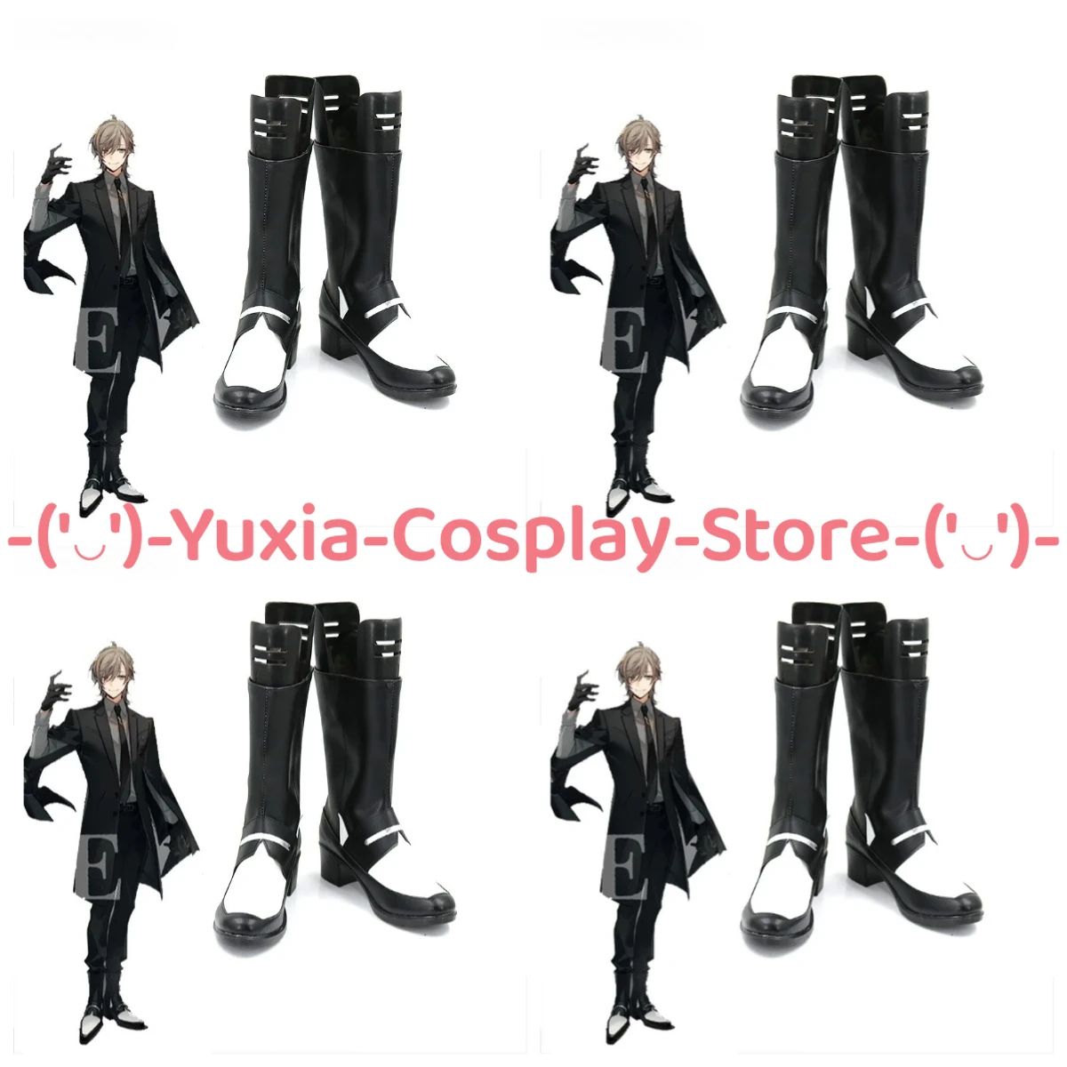 

Yuxiacosplay! Nijisanji Kanae Cosplay Shoes Anime Game Character Prop PU Leather Boots Halloween Carnival Party Costume